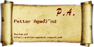 Petter Agmánd névjegykártya